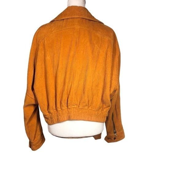 Free People Jacket Womens M Orange Slouchy Dolman Moto Corduroy Lagenlook Y2K - Picture 4 of 13